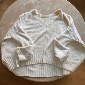Free People oversized cream knit sweater